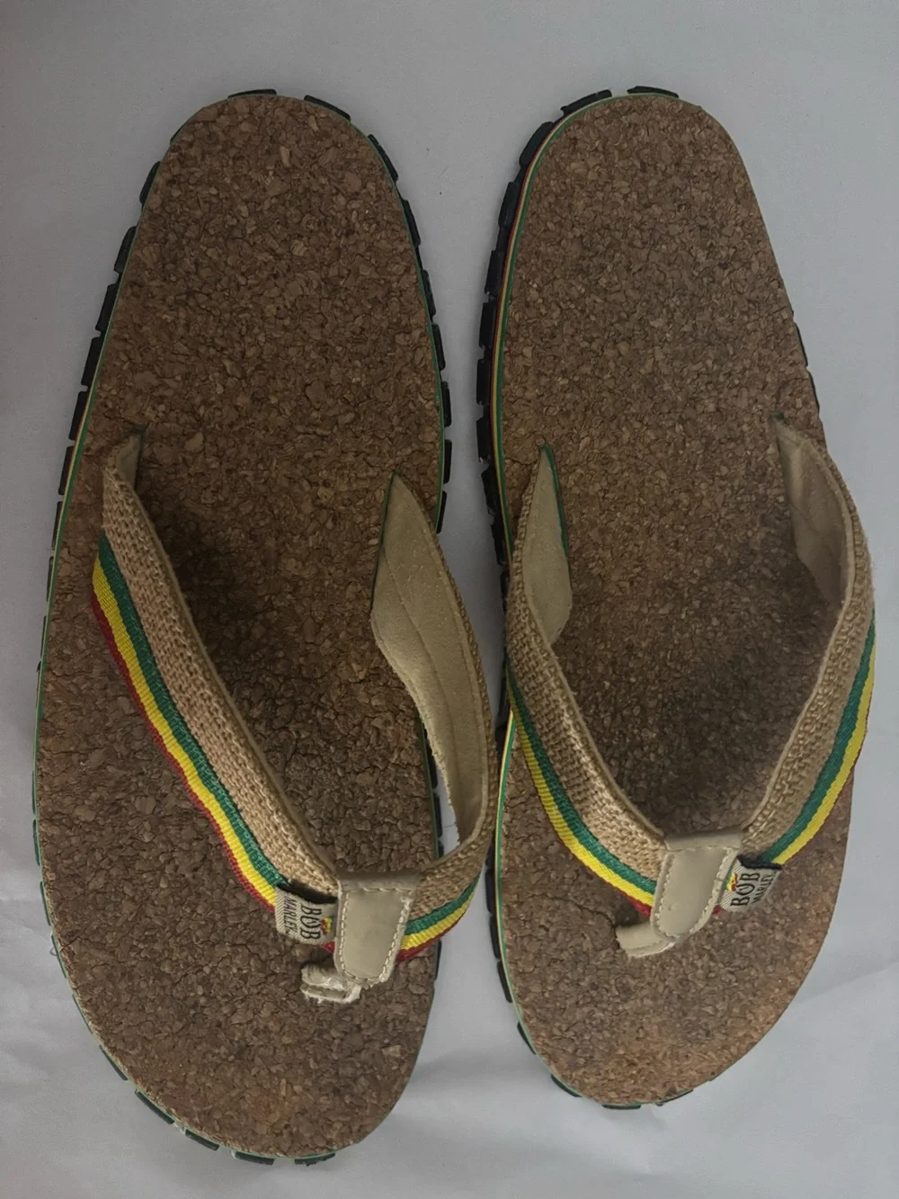Bob Marley flip -flops  Size 9 Men’s